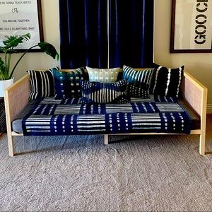 Blue Mudcloth Pillows and Blanket